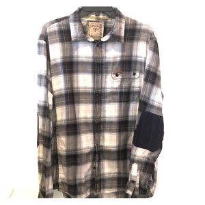 Guess Flannel Shirt corduroy elbow patch p…